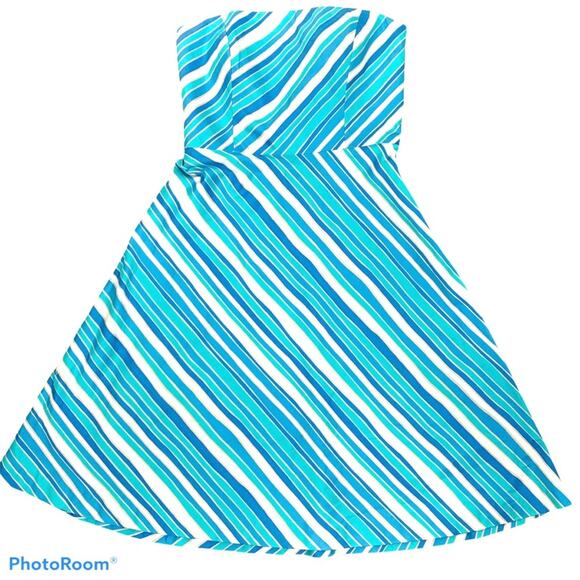 Ann Taylor Strapless Sun Dress Striped A-Line Size 6 - Picture 2 of 12